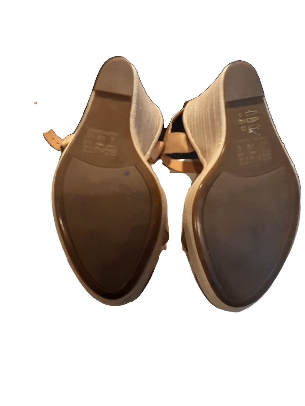 SCHUTZ ' Francine ' Tan Leather Wedge Sandal with Ankle Buckle - Picture 3 of 3